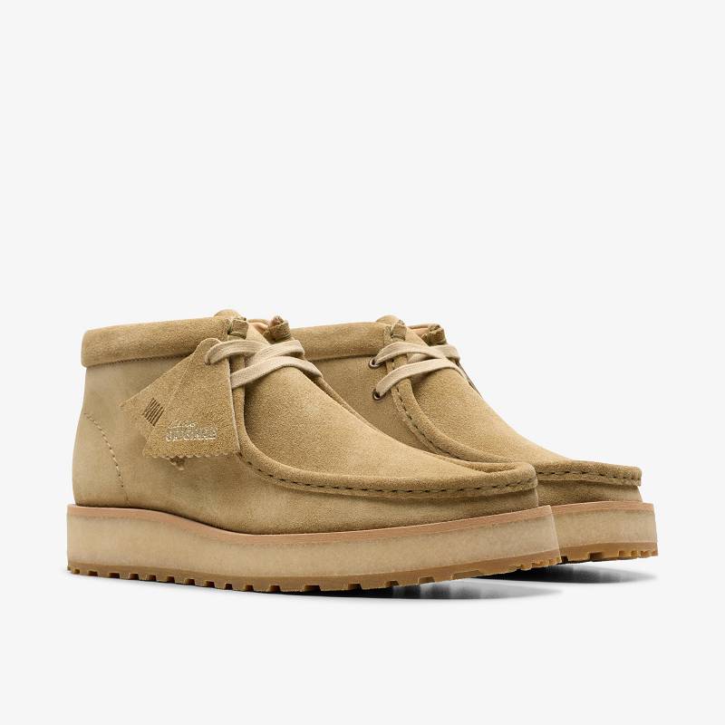 Dark Sand Suede Clarks Wallabee Scout | CLKS-85607