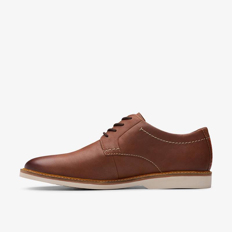 Dark Tan Leather Clarks Atticus LT Lace | CLKS-84425