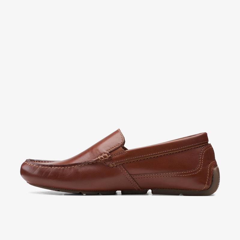 Dark Tan Leather Clarks Markman Plain | CLKS-84460