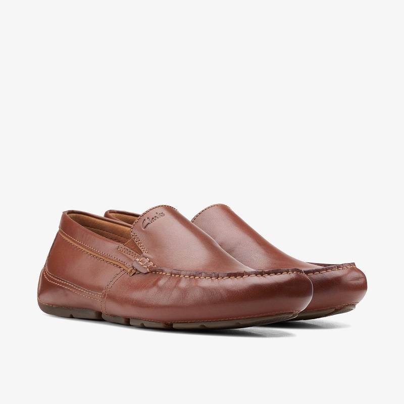 Dark Tan Leather Clarks Markman Plain | CLKS-84460