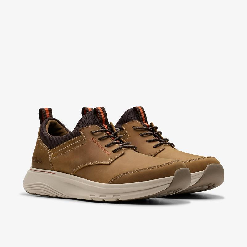 Dark Tan Leather Clarks Motion Trek EZ | CLKS-84227