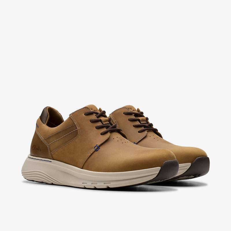 Dark Tan Leather Clarks Motion Trek PT | CLKS-84230