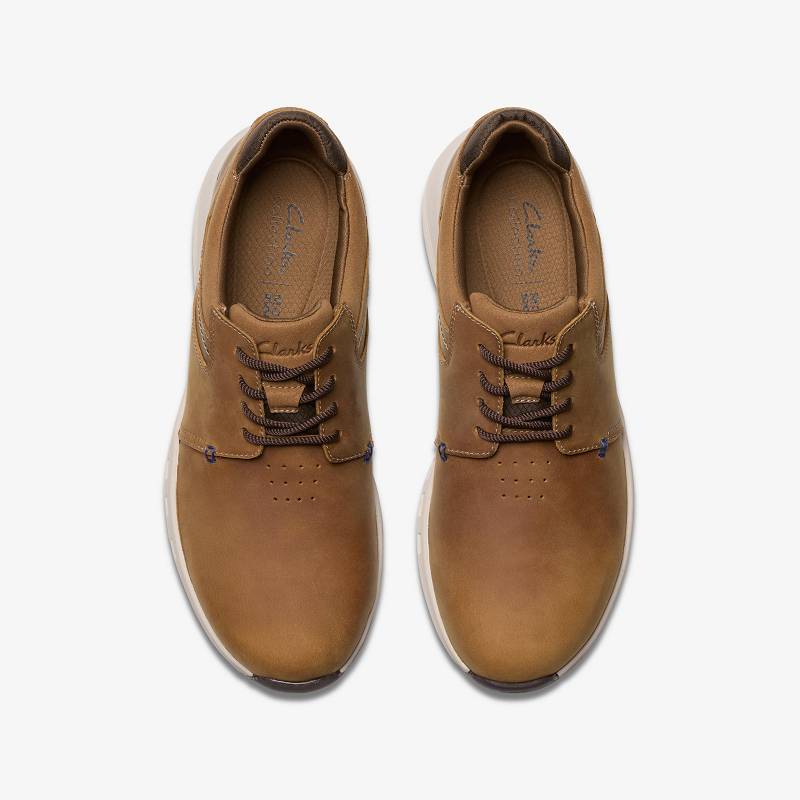 Dark Tan Leather Clarks Motion Trek PT | CLKS-84230