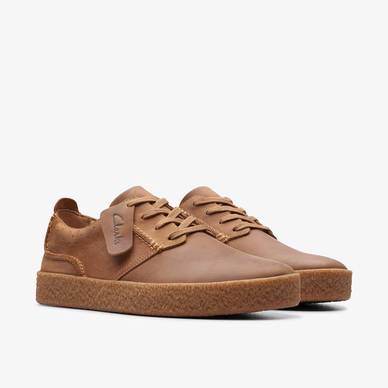 Dark Tan Leather Clarks Streethill Lace | CLKS-84236