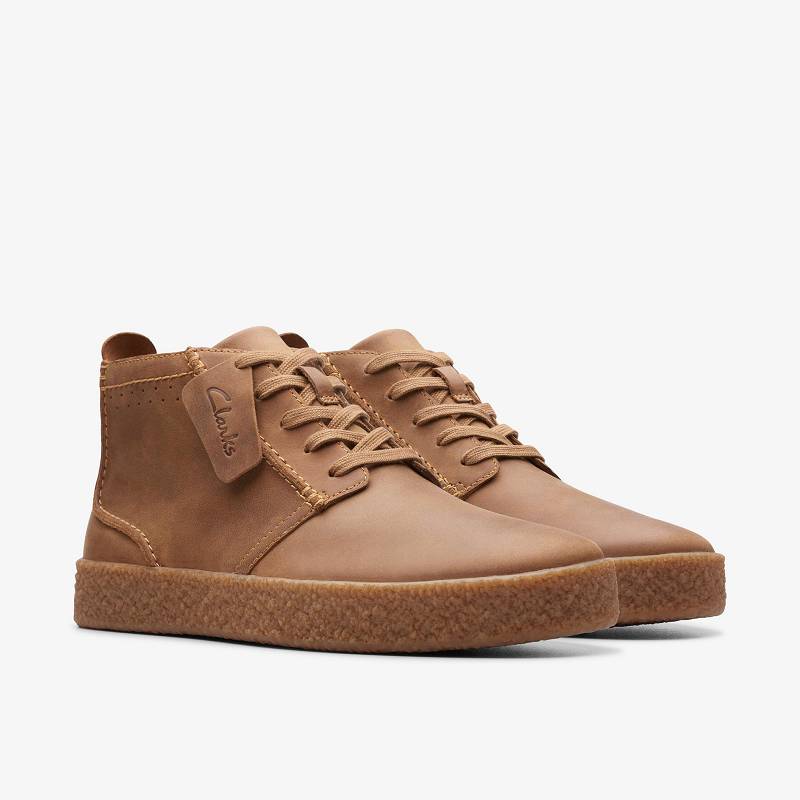 Dark Tan Leather Clarks Streethill Mid | CLKS-84244