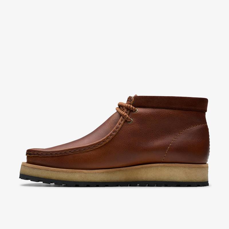 Dark Tan Leather Clarks Wallabee Scout | CLKS-84581