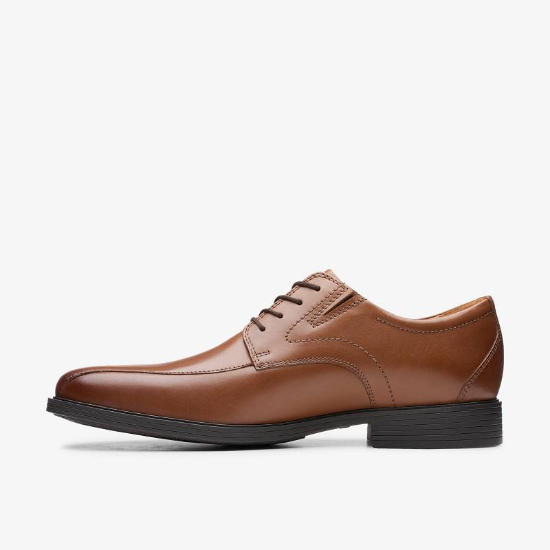 Dark Tan Leather Clarks Whiddon Pace | CLKS-84439