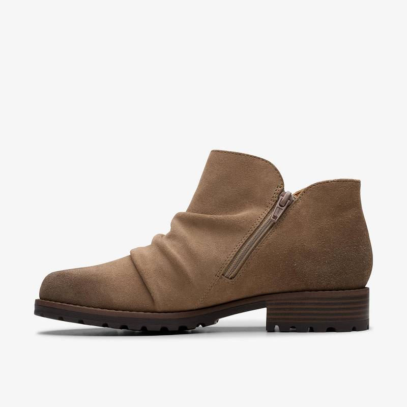 Dark Taupe Suede Clarks Nissini Top Waterproof | CLKS-85451