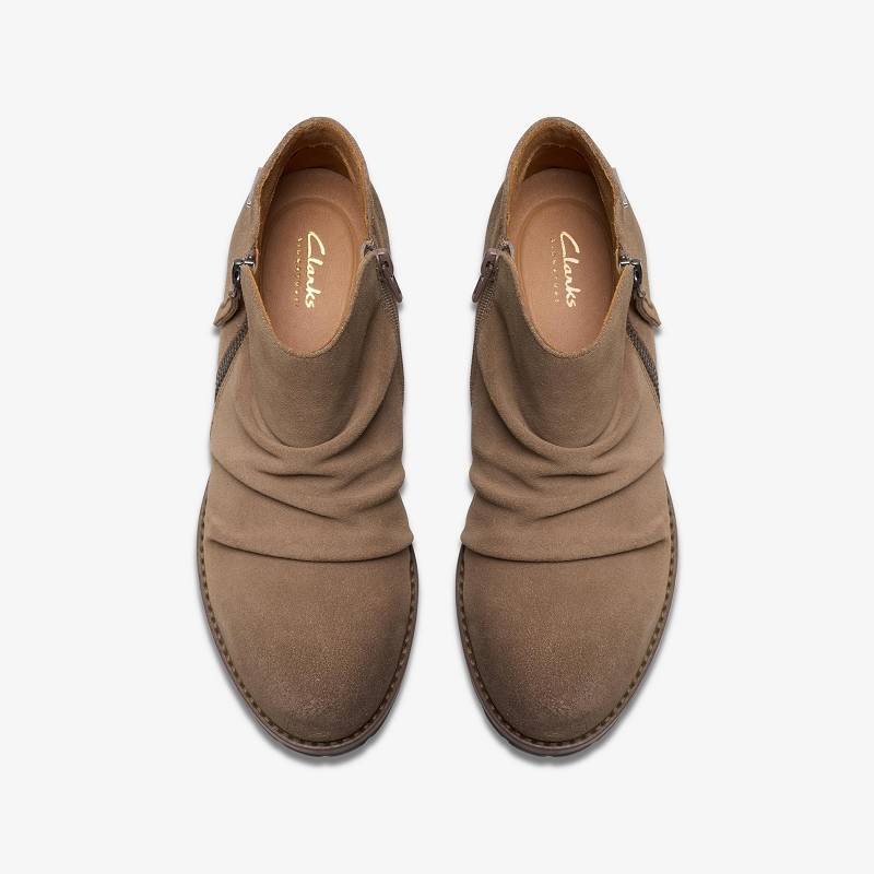 Dark Taupe Suede Clarks Nissini Top Waterproof | CLKS-85451