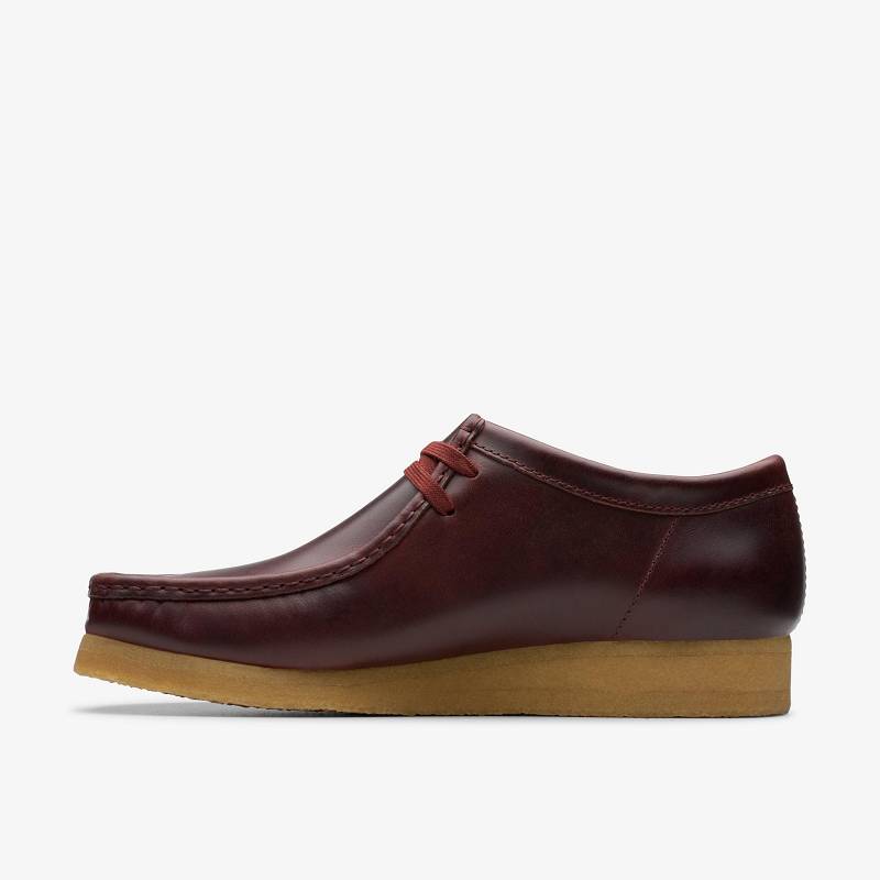 Deep Red Leather Clarks Wallabee | CLKS-84497