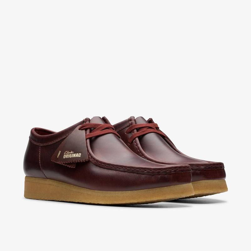 Deep Red Leather Clarks Wallabee | CLKS-84497