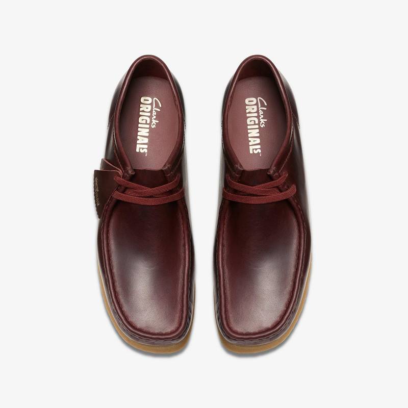 Deep Red Leather Clarks Wallabee | CLKS-84497