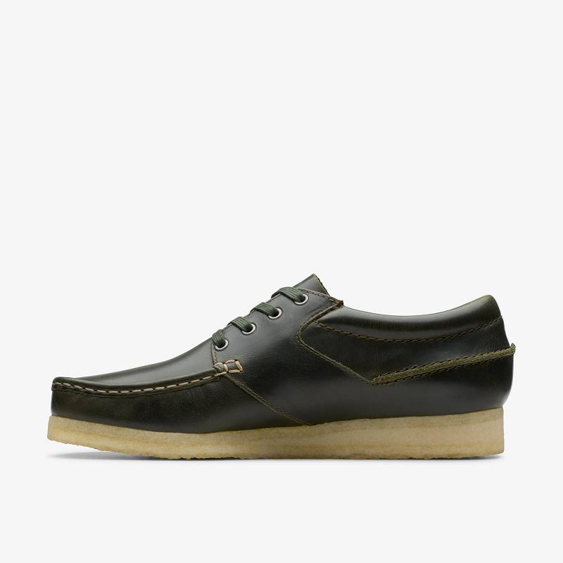 Forest Green Leather Clarks Wallabee Boat | CLKS-84500