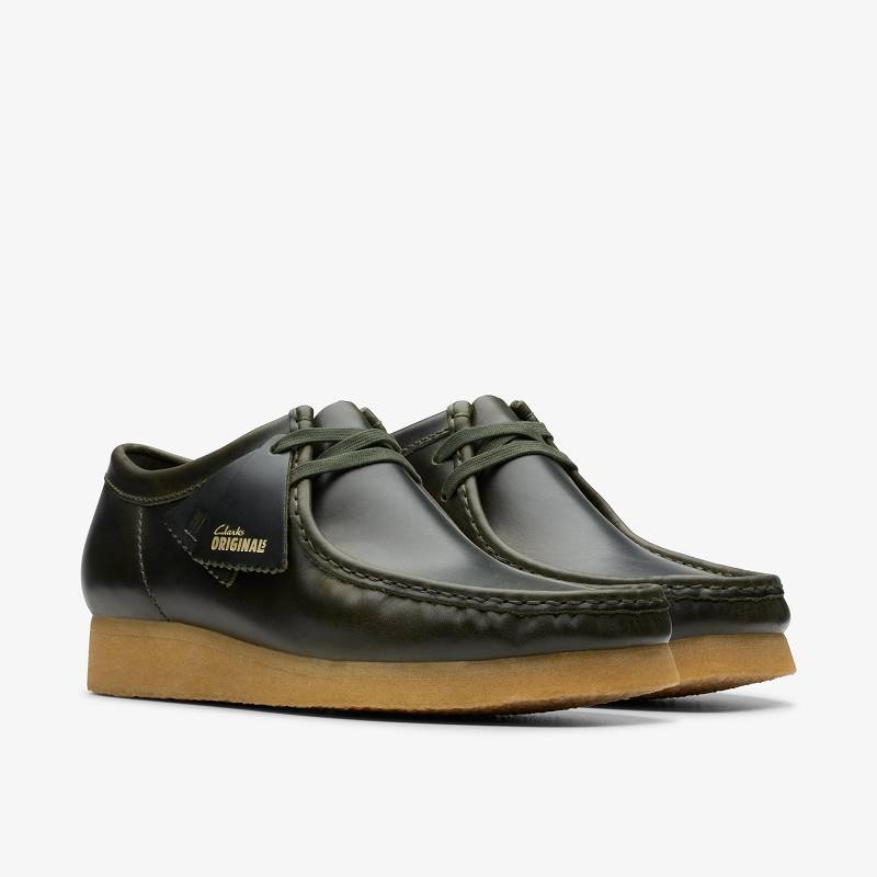 Forest Green Leather Clarks Wallabee | CLKS-84482