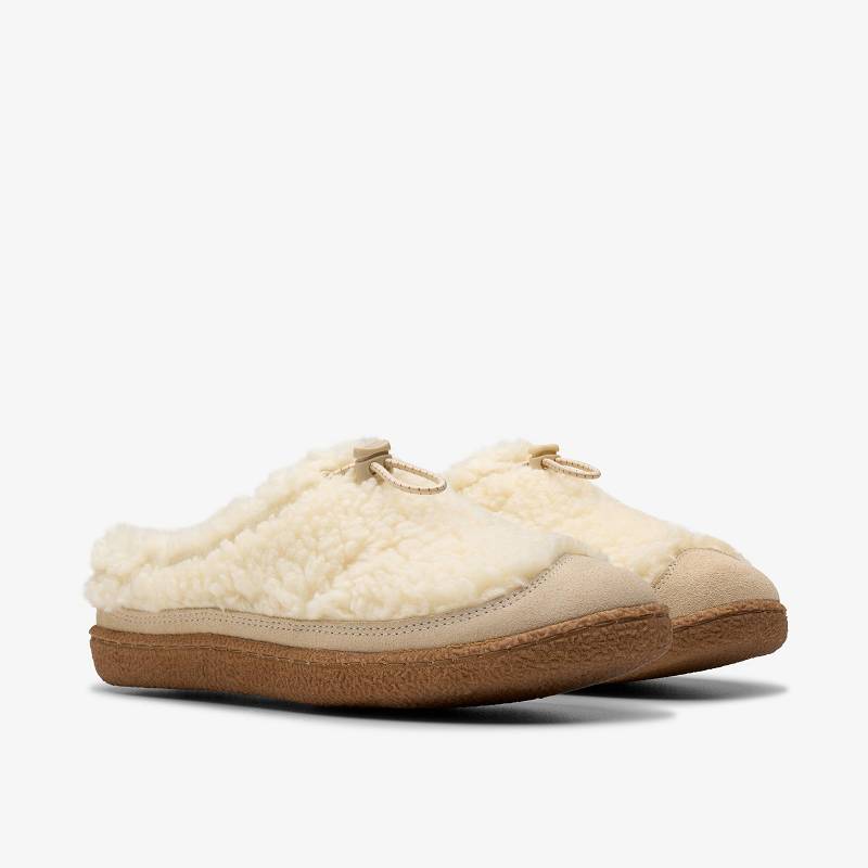 Ivory Clarks Belle Wych Slippers | CLKS-84676