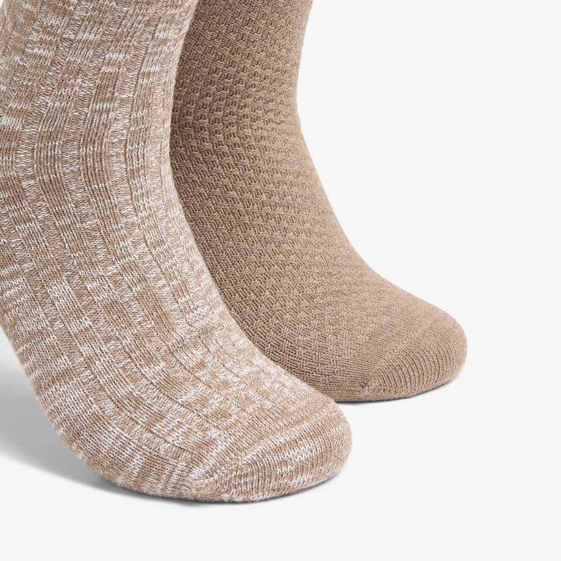 Khaki Clarks 2 Pack Marled Crew Sock | CLKS-84170