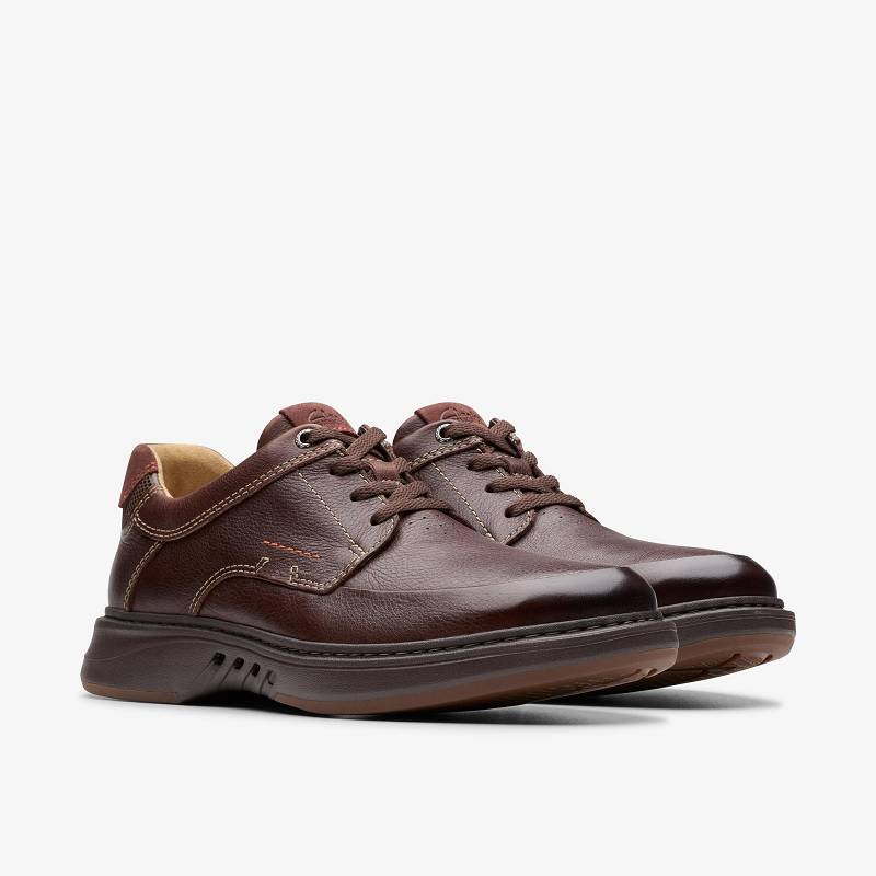 Mahogany Leather Clarks Un Briley Lace | CLKS-84455