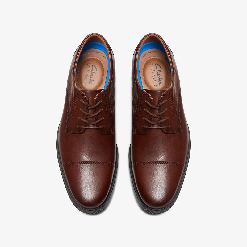 Mahogany Leather Clarks Whiddon Cap | CLKS-84408