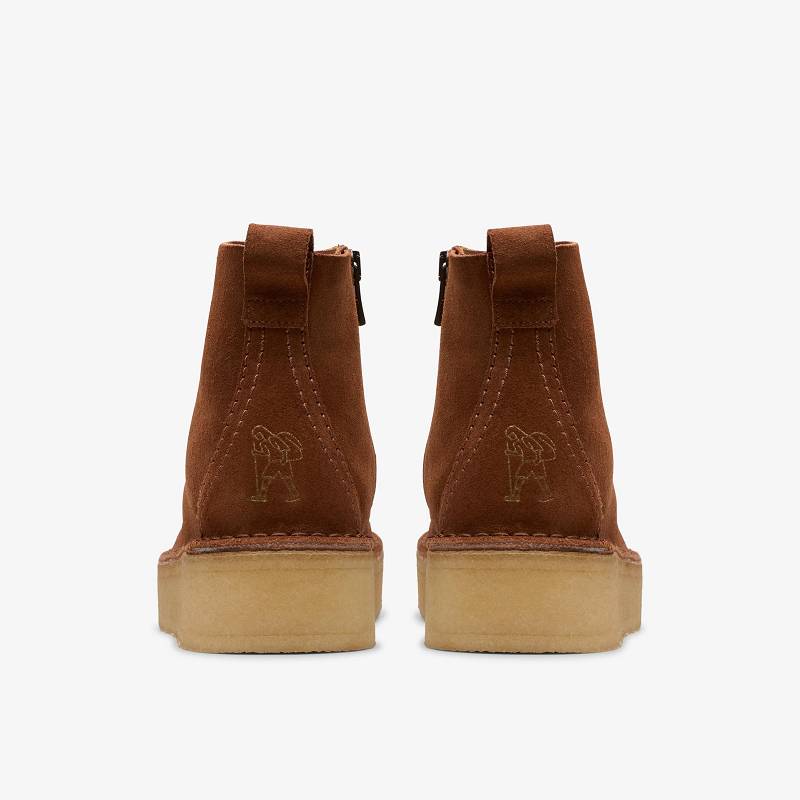 Mocha Bisque Suede Clarks Trek Wedge Boot | CLKS-85612