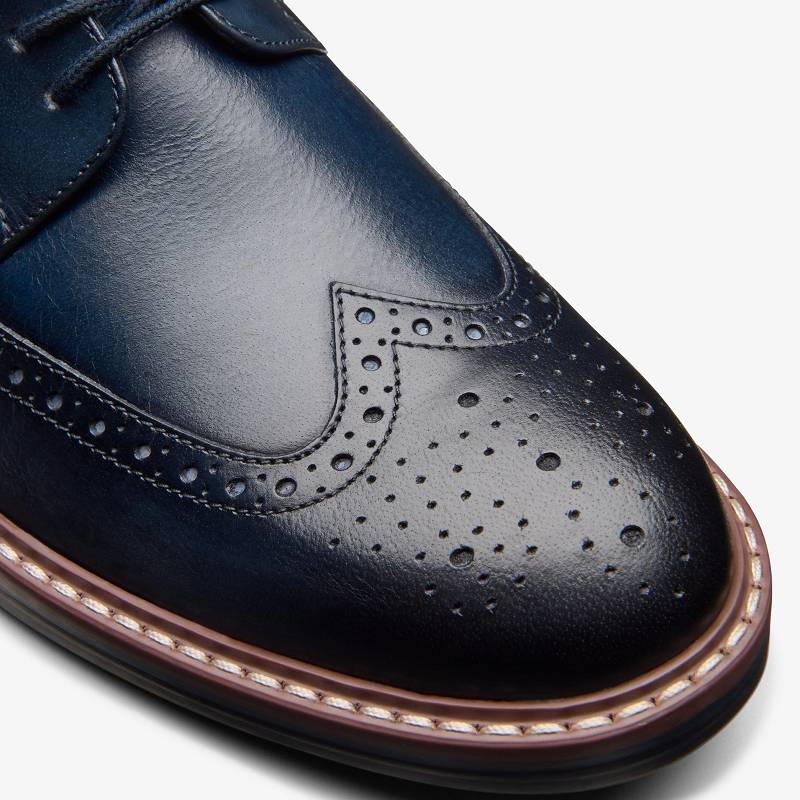 Navy Leather Clarks Aldwin Limit | CLKS-84427