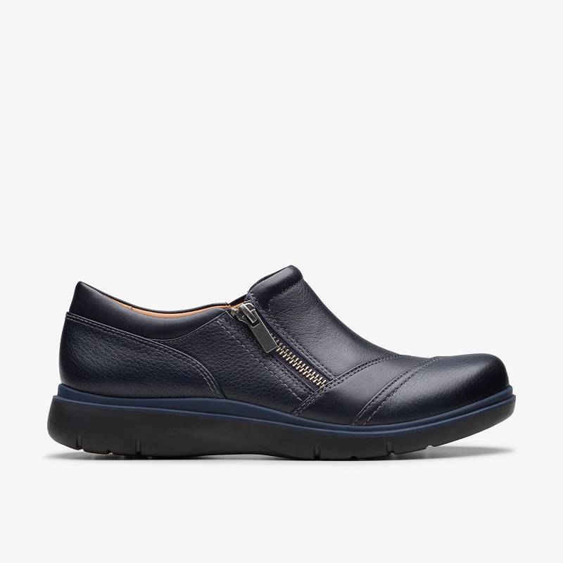 Navy Leather Clarks Certina Pure | CLKS-84766