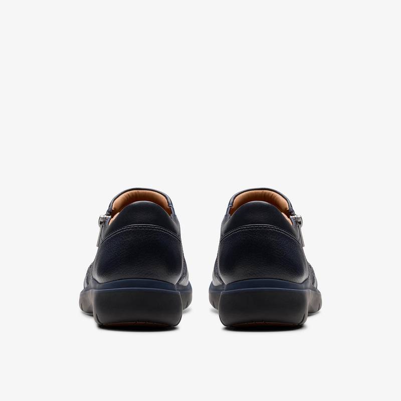 Navy Leather Clarks Certina Pure | CLKS-85310