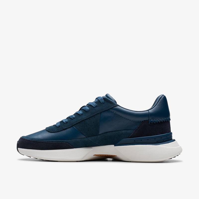 Navy Leather Clarks Craft Pace | CLKS-84235