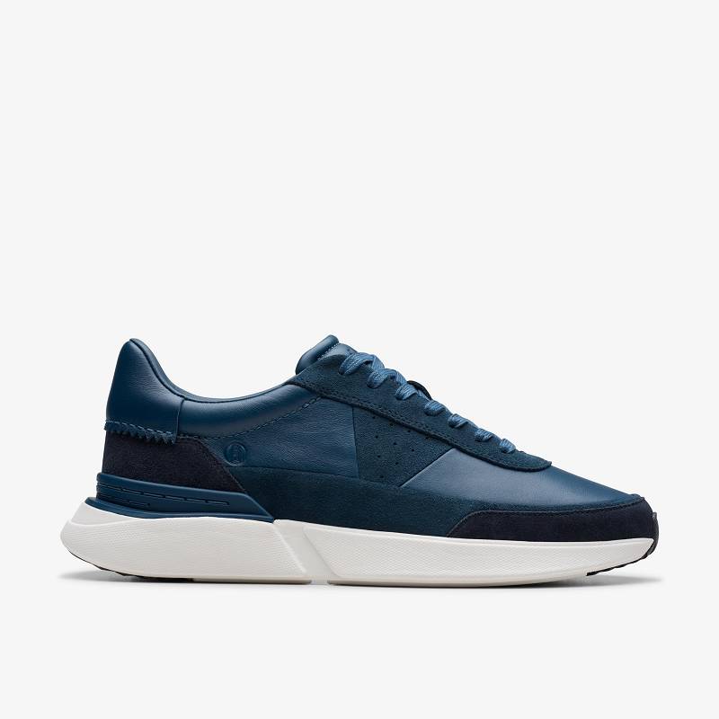 Navy Leather Clarks Craft Pace | CLKS-84235