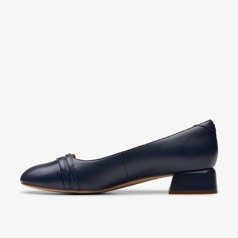 Navy Leather Clarks Daiss 30 Court | CLKS-85024