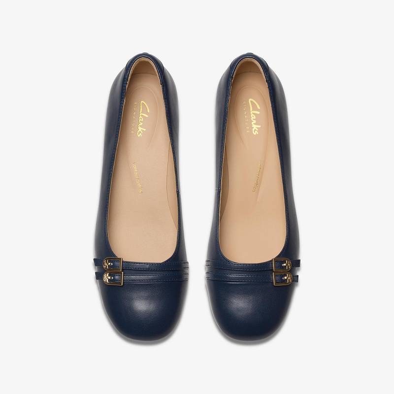 Navy Leather Clarks Daiss 30 Court | CLKS-85024