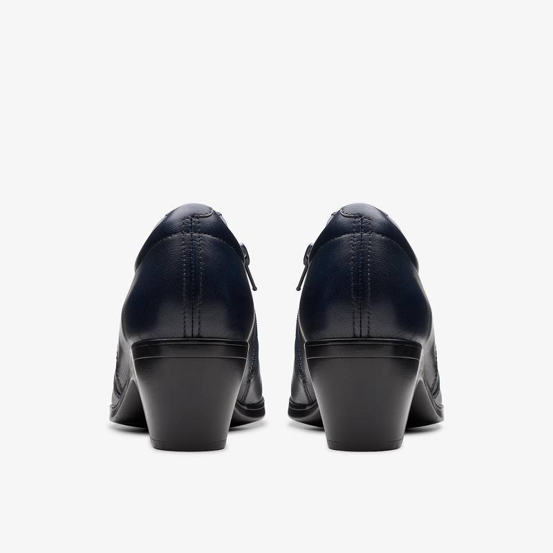 Navy Leather Clarks Emily 2 Reyna | CLKS-85507