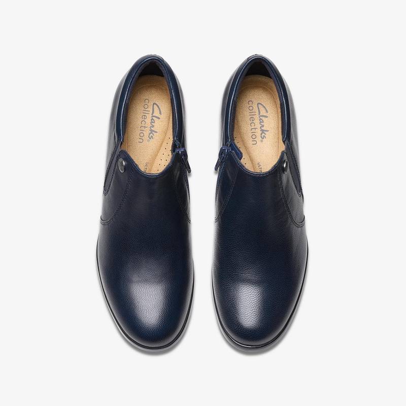 Navy Leather Clarks Emily 2 Reyna | CLKS-85507