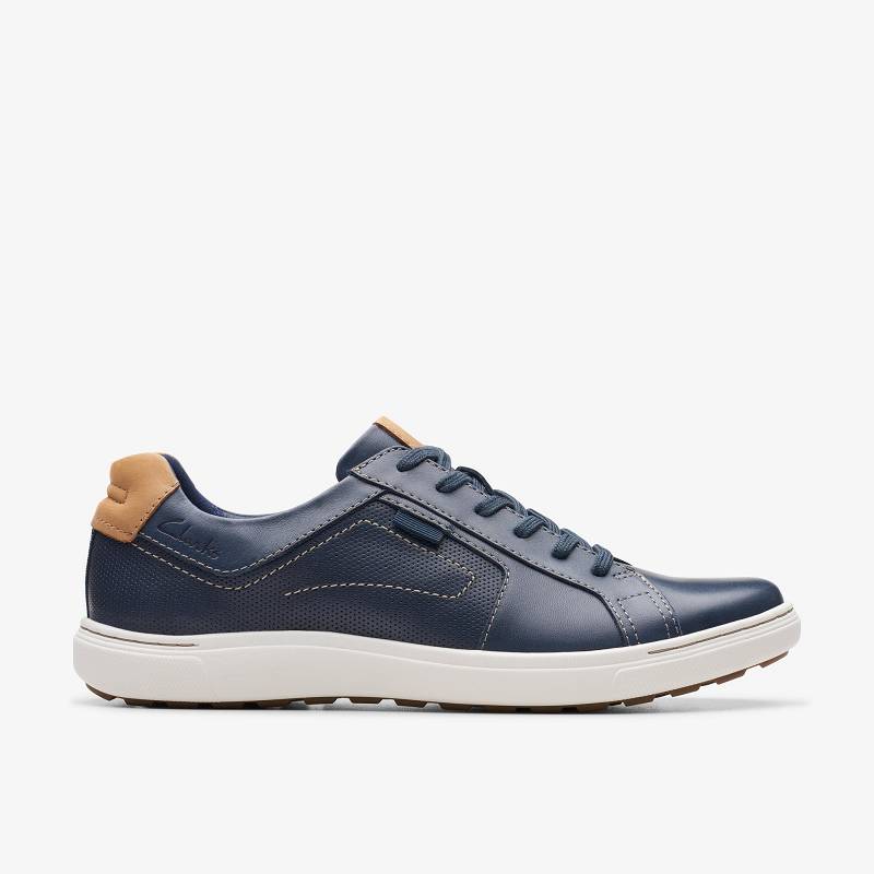 Navy Leather Clarks Mapstone Lace | CLKS-84224