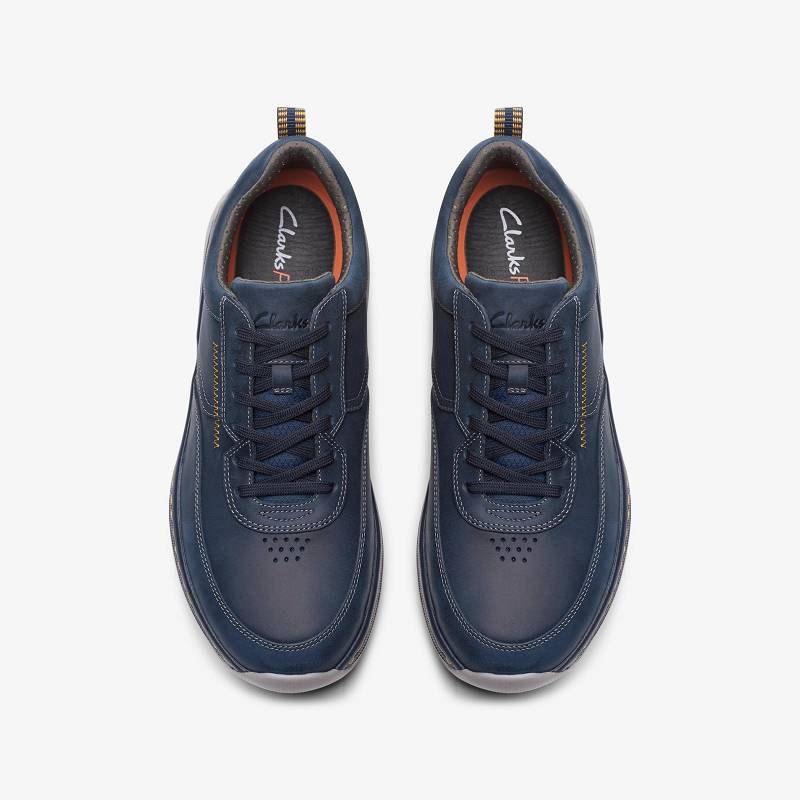 Navy Leather Clarks Pro Lace | CLKS-84240