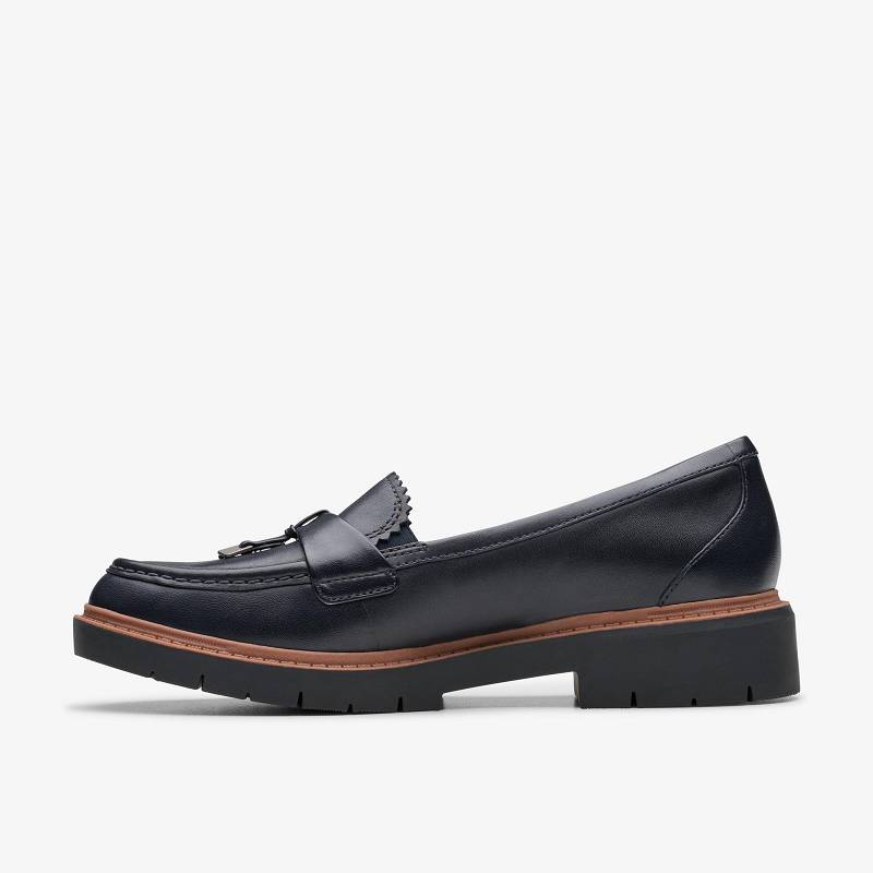 Navy Leather Clarks Westlynn Bella | CLKS-85431