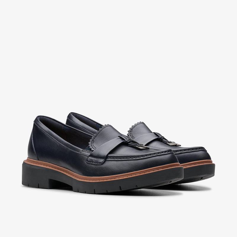 Navy Leather Clarks Westlynn Bella | CLKS-85431