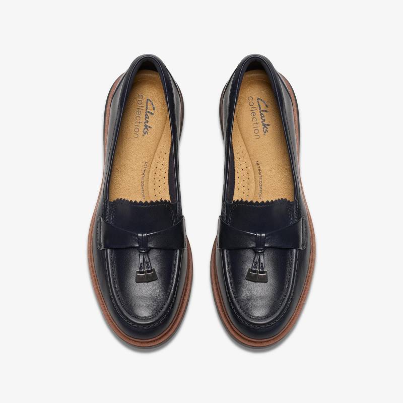 Navy Leather Clarks Westlynn Bella | CLKS-85431