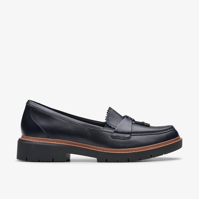 Navy Leather Clarks Westlynn Bella | CLKS-85431