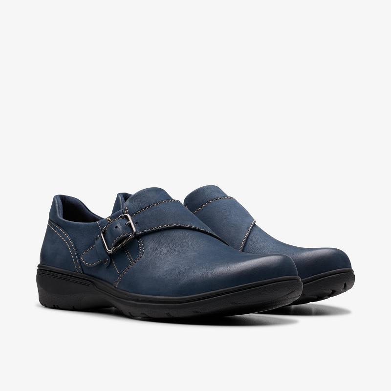 Navy Nubuck Clarks Carleigh Jazz | CLKS-84882