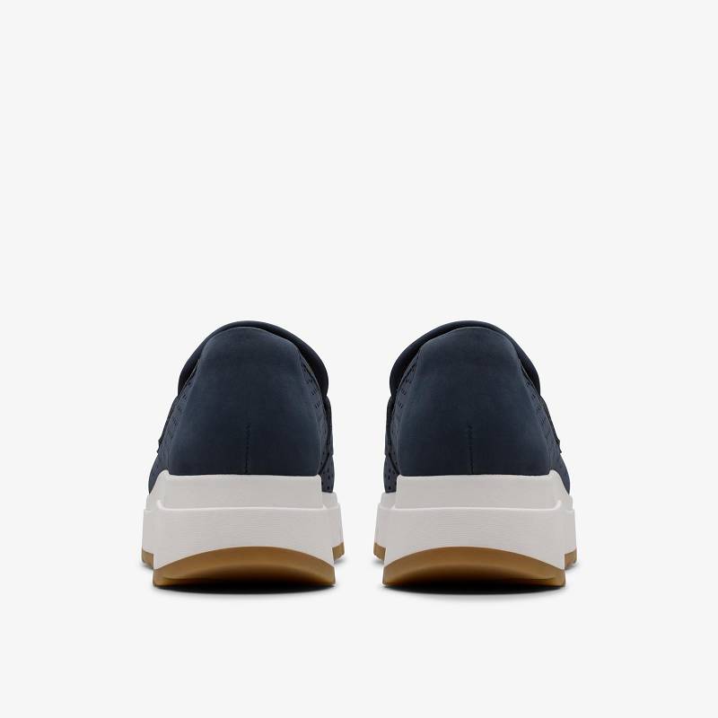 Navy Nubuck Clarks Loriini Edge | CLKS-84812