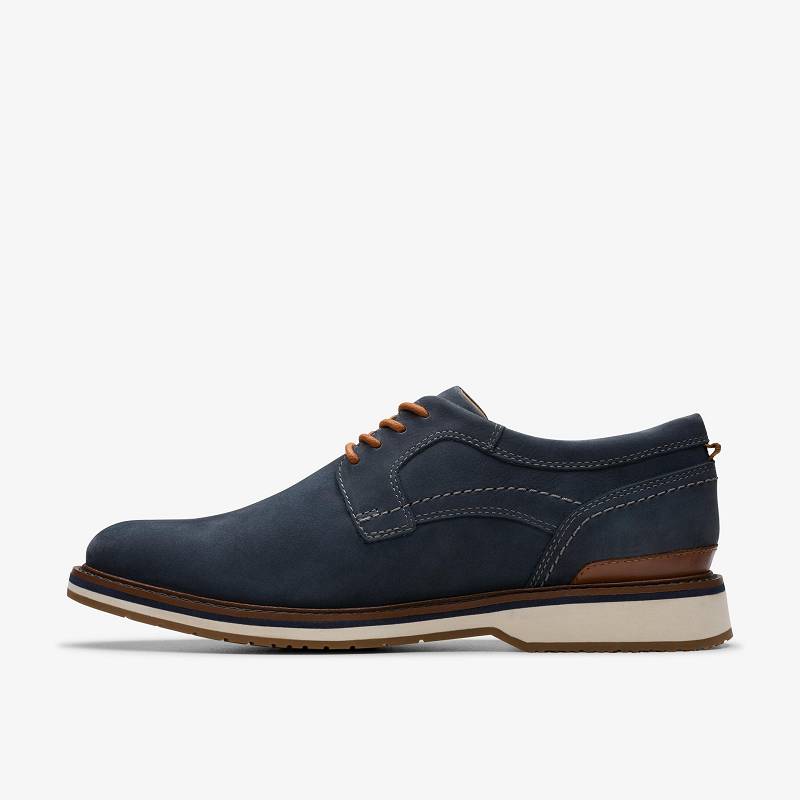 Navy Nubuck Clarks Monahan Plain | CLKS-84319