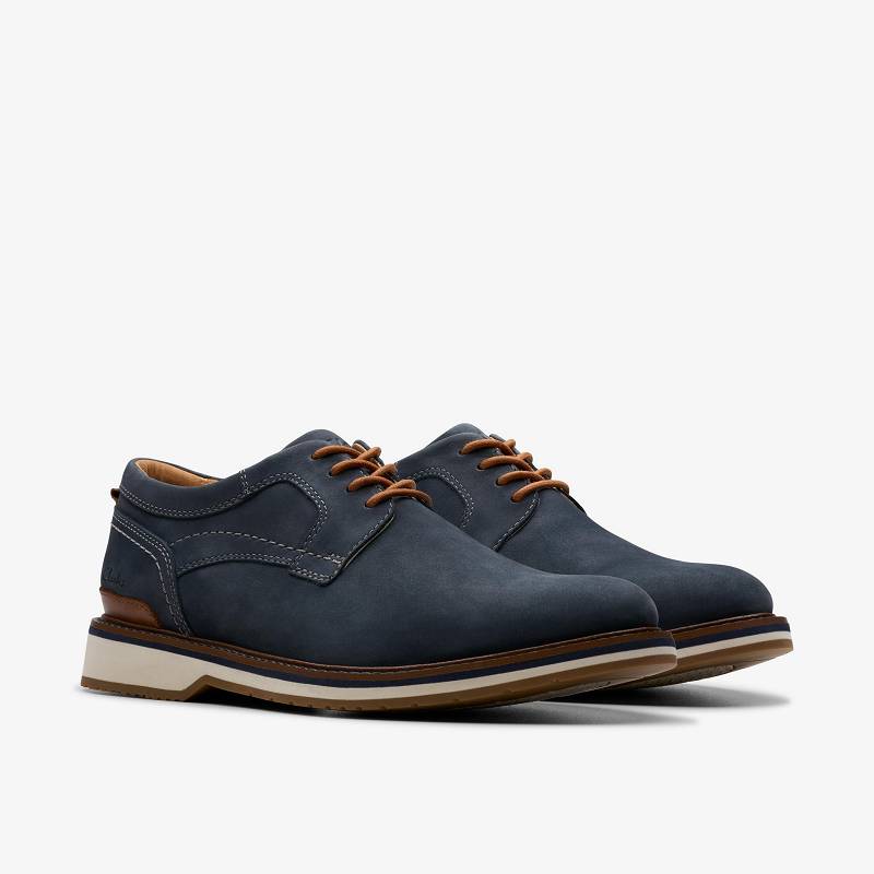 Navy Nubuck Clarks Monahan Plain | CLKS-84319