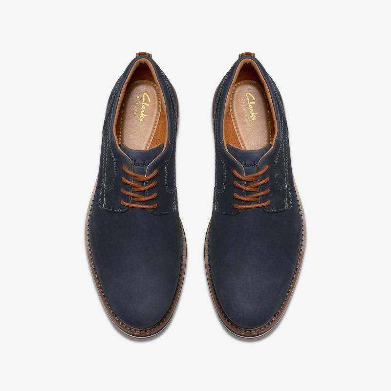 Navy Nubuck Clarks Monahan Plain | CLKS-84319