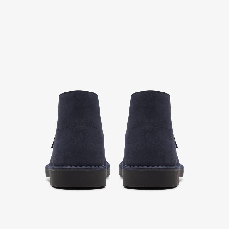 Navy Suede Clarks Desert Boot Evo | CLKS-84537