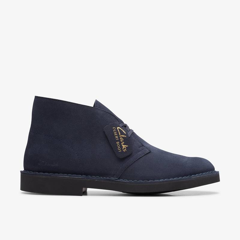 Navy Suede Clarks Desert Boot Evo | CLKS-84537