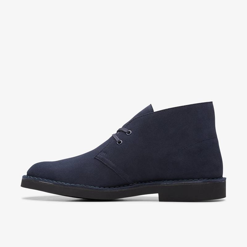 Navy Suede Clarks Desert Boot Evo | CLKS-84444