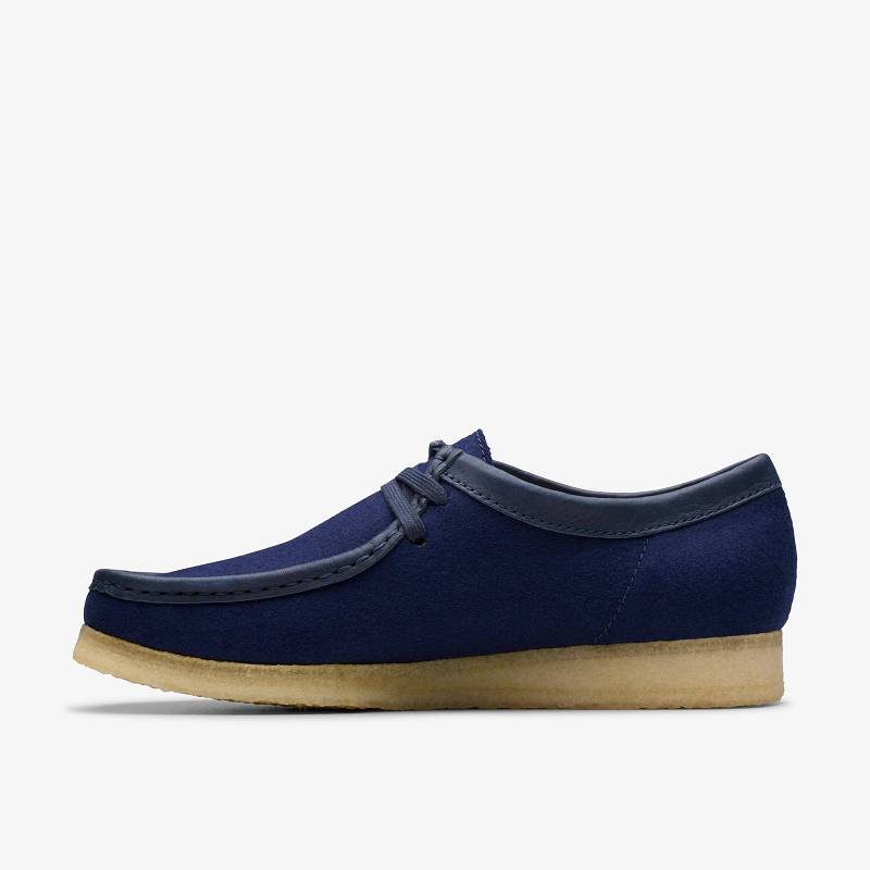 Navy Wool Clarks Wallabee | CLKS-84510