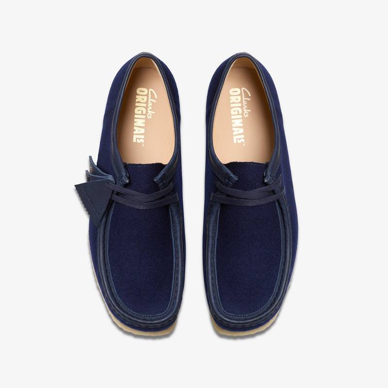 Navy Wool Clarks Wallabee | CLKS-84510