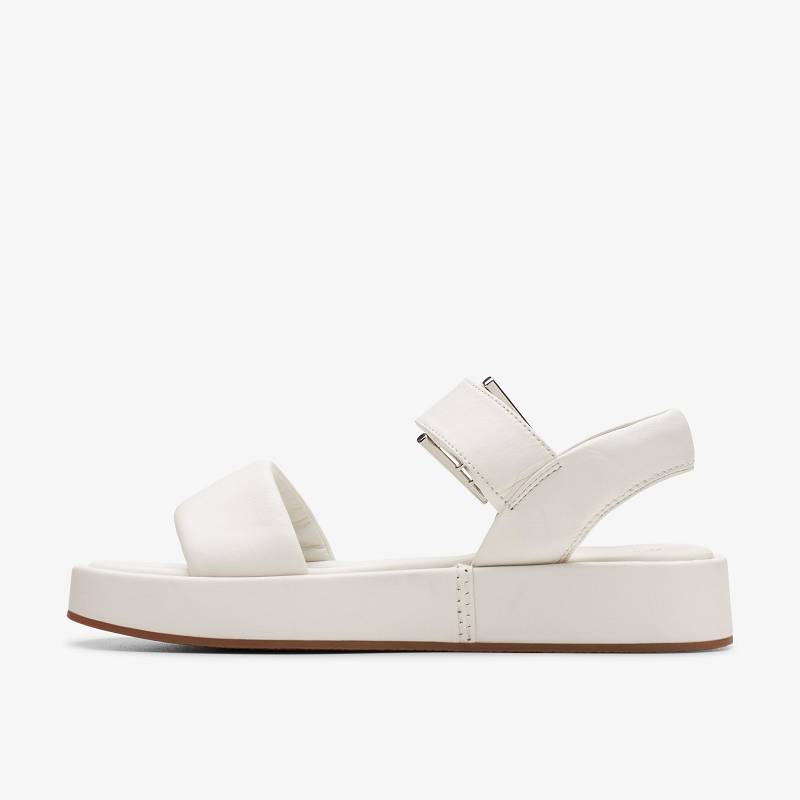 Off White Leather Clarks ALDA STRAP | CLKS-84708