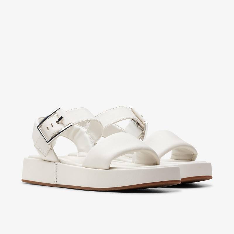 Off White Leather Clarks ALDA STRAP | CLKS-84708